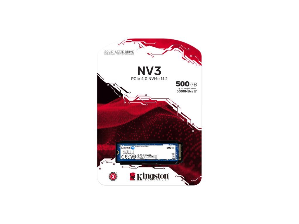 Kingston 500GB NV3 SSD M.2 2280 PCIe 4.0 NVMe, Read: 5,000/ Write: 3,000MB/s - Slika 3